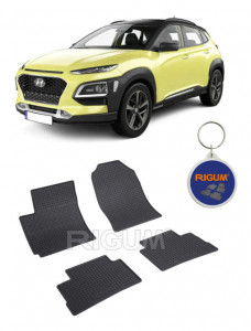 Hyundai Kona, Suv, fabricat din 11.2017 - Prezent, InclusIV Facelift, set covorase auto dedicate, din cauciuc 100% Premium accesorii pentru autoturismul tau - masina v159478