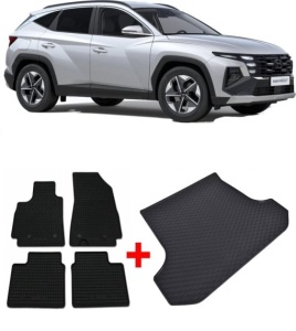 Hyundai Tucson Hybrid din 12.2020 - Prezent Suv *1 , Set Covorase + tavita portbagaj auto - Img 2