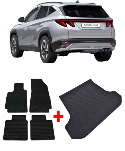 Hyundai Tucson Hybrid din 12.2020 - Prezent Suv Portbagaj Superior *1, Set Covorase + tavita portbagaj auto - Img 2