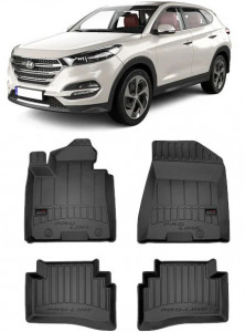 Hyundai Tucson, Suv, Din 07.2015 - 09.2020 , Set Covorase Auto Tip Tavita Premium 3D, din cauciuc accesorii pentru autoturismul tau - masina v175436