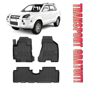 Hyundai Tucson, Suv, Din 2004 - 2009 , Set Covorase Auto Tip Tavita Premium 3D, din cauciuc