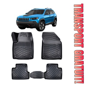 Jeep Cherokee (Kl) 2014-2019 Set 4 covorase auto din cauciuc tip tavita premium line 3D