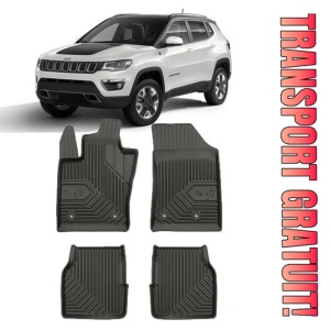 Jeep Compass II Din 08.2017 - Prezent, Suv , Set Covorase Auto Tip Tavita Premium 3D, din cauciuc