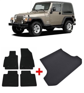Jeep Wrangler Suv din 10.2006 - 04.2018, Set Covorase + tavita portbagaj auto 5 Usi *1 - Img 2