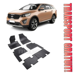 Kia Sorento II, Suv, fabricat din 2009 - 01.2015, 7 Locuri, set covorase auto dedicate, din cauciuc 100% Premium