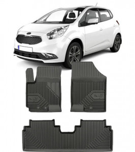 Kia Venga Din 2009 - 2019, Hatchback , Set Covorase Auto Tip Tavita Premium 3D, din cauciuc accesorii pentru autoturismul tau - masina v167996