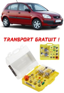 Kit trusa Set becuri H4 compatibila cu Kia Rio JB din 2005 - 2011 , bec far, semnalizare , pozitie, iluminare numar, frana, plafoniera, stop frana