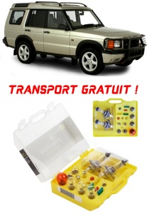 Kit trusa Set becuri H4 compatibila cu Land Rover Discovery II din 1998 - 2004 , bec far, semnalizare , pozitie, iluminare numar, frana, plafoniera, stop frana