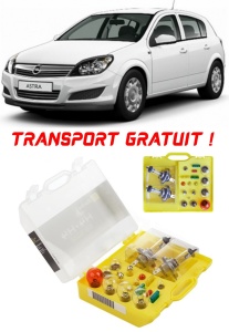 Kit trusa Set becuri H4 compatibila cu Opel Astra H din 2004 - 2014 , bec far, semnalizare , pozitie, iluminare numar, frana, plafoniera, stop frana