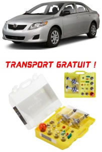 Kit trusa Set becuri H4 compatibila cu Toyota Corolla E140 din 2006 - 2013 , bec far, semnalizare , pozitie, iluminare numar, frana, plafoniera, stop frana
