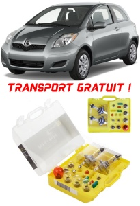 Kit trusa Set becuri H4 compatibila cu Toyota Yaris II din 2005 - 2011 , bec far, semnalizare , pozitie, iluminare numar, frana, plafoniera, stop frana