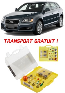 Kit trusa Set becuri H7 compatibila cu Audi A3 din 2003 - 2012 , bec far, semnalizare , pozitie, iluminare numar, frana, plafoniera, stop frana