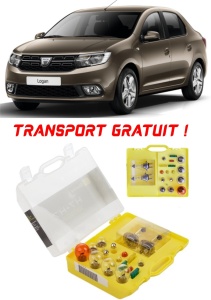 Kit trusa Set becuri H7 compatibila cu Dacia Logan II din 2012 - 2020 , bec far, semnalizare , pozitie, iluminare numar, frana, plafoniera, stop frana