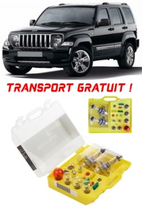 Kit trusa Set becuri H7 compatibila cu Jeep Liberty din 2008 - 2012 , bec far, semnalizare , pozitie, iluminare numar, frana, plafoniera, stop frana