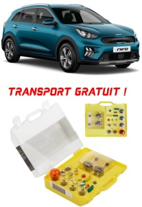 Kit trusa Set becuri H7 compatibila cu Kia Niro din 2017 - 2021 , bec far, semnalizare , pozitie, iluminare numar, frana, plafoniera, stop frana