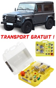 Kit trusa Set becuri H7 compatibila cu Land Rover Defender din 2007 - 2016 , bec far, semnalizare , pozitie, iluminare numar, frana, plafoniera, stop frana