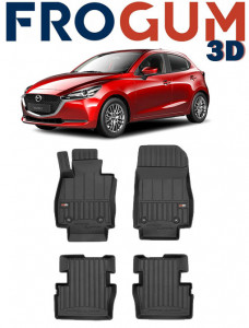Mazda 2 III Din 02.2015 - Prezent, Hatchback , Set Covorase Auto Tip Tavita Premium 3D, din cauciuc accesorii pentru autoturismul tau - masina v162307