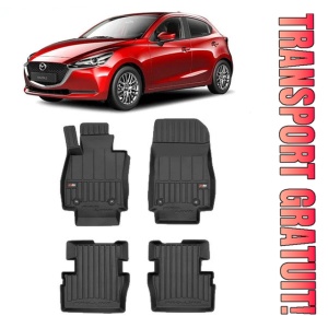 Mazda 2 III Din 02.2015 - Prezent, Hatchback , Set Covorase Auto Tip Tavita Premium 3D, din cauciuc