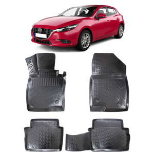 Mazda 3 III 2013-2018 Set 4 covorase auto din cauciuc tip tavita premium line 3D accesorii pentru autoturismul tau - masina v241979