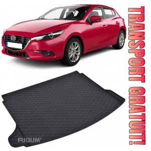 Mazda 3 Tavita pentru portbagaj din cauciuc, compatibila Mazda 3 III fabricatie 09.2013 - 02.2019, caroserie hatchback, cu / fara roata de rezerva