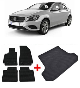 Mercedes A-CLAss clasa A W176 Hatchback din 09.2012 - 04.2018 *1, Set Covorase + tavita portbagaj auto - Img 2