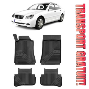Mercedes C-Class W203 Din 2001 - 11.2007, Combi , Set Covorase Auto Tip Tavita Premium 3D, din cauciuc