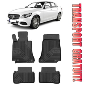 Mercedes C-Class W205 Din 10.2014 - 02.2021, Combi , Set Covorase Auto Tip Tavita Premium 3D, din cauciuc