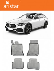 Mercedes C-Class W206 Din 06.2021 - Prezent, Combi , Set Covorase Auto Tip Tavita Premium 3D, din cauciuc accesorii pentru autoturismul tau - masina v163439