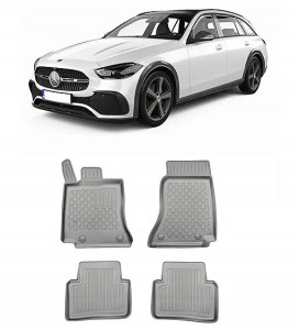 Mercedes C-Class W206 Phev Din 10.2021 - Prezent, Combi , Set Covorase Auto Tip Tavita Premium 3D, din cauciuc accesorii pentru autoturismul tau - masina v163454