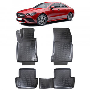 Mercedes CLA I (C117) 2013-2019 Set 4 covorase auto din cauciuc tip tavita premium line 3D accesorii pentru autoturismul tau - masina v242608