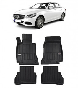Mercedes Clasa C W205, Sedan, Din 03.2014 - 11.2020 , Set Covorase Auto Tip Tavita Premium 3D, din cauciuc accesorii pentru autoturismul tau - masina v173777