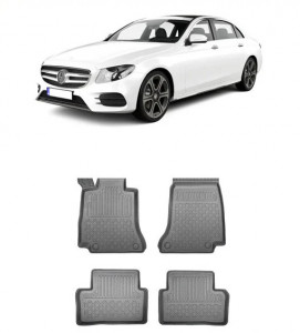 Mercedes Clasa E W213, Sedan, Din 04.2016 - Prezent , Set Covorase Auto Tip Tavita Premium 3D, din cauciuc accesorii pentru autoturismul tau - masina v172917