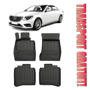 Mercedes Clasa S W222, Sedan, Din 07.2013 - 11.2020 , Set Covorase Auto Tip Tavita Premium 3D, din cauciuc