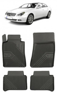 Mercedes Cls W219 Din 06.2004 - 10.2010, Coupe , Set Covorase Auto Tip Tavita Premium 3D, din cauciuc accesorii pentru autoturismul tau - masina v164996