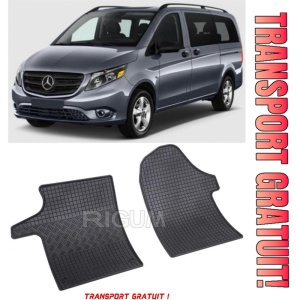 Mercedes Vito set covorase auto dedicate, din cauciuc dedicate Mercedes Vito W447 fabricatie 10.2014 - prezent, caroserie van, 2-3 locuri - Transport Gratuit