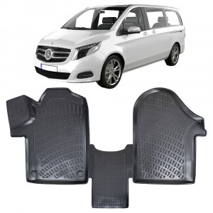 Mercedes Vito W447 2014- Set 2 covorase auto din cauciuc tip tavita premium line 3D accesorii pentru autoturismul tau - masina v242813