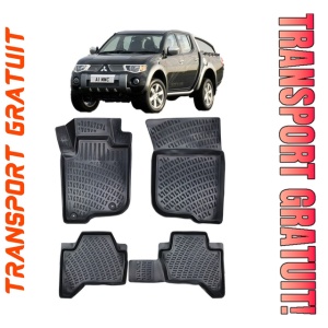 Mitsubishi L200 2005-2014 Set 4 covorase auto din cauciuc tip tavita premium line 3D