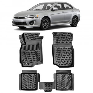 Mitsubishi Lancer 2002-2007 Set 4 covorase auto din cauciuc tip tavita premium line 3D accesorii pentru autoturismul tau - masina v241853