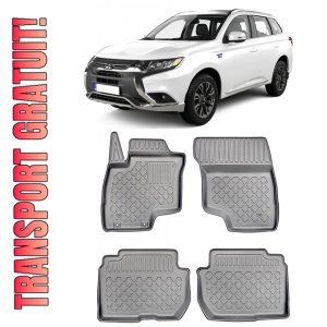 Mitsubishi Outlander III Phev, Suv, Din 2020 - Prezent, Facelift , Set Covorase Auto Tip Tavita Premium 3D, din cauciuc