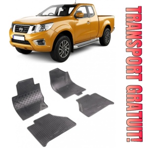 Nissan Navara, Pick-Up, fabricat din 2010 - 2015, Dubla Cabina, set covorase auto dedicate, din cauciuc 100% Premium