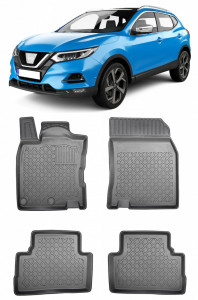 Nissan Qashqai II, Suv, Din 02.2014 - 05.2021 , Set Covorase Auto Tip Tavita Premium 3D, din cauciuc accesorii pentru autoturismul tau - masina v175203