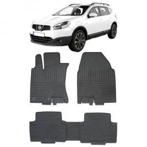 Nissan Qashqai J10 (2006-2013) Set 5 covorase auto cauciuc Exclusive Line accesorii pentru autoturismul tau - masina v243561
