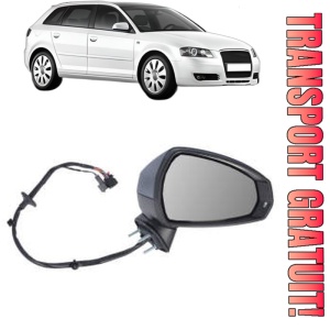 Oglinda Dreapta AUDI A3 Sportback (8PA) din 2004 - 2013, Auto, Reglaj electric, Completa
