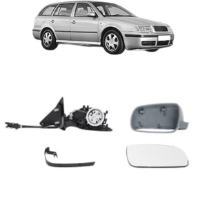 Oglinda Dreapta SKODA OCTAVIA I Combi (1U5) din 1998 - 2010, Auto, Reglaj mecanic, Completa - Img 2