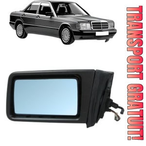 Oglinda Stanga MERCEDES-BENZ 190 (W201) din 1982 - 1993, Auto, Reglaj mecanic, Completa