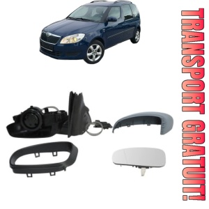 Oglinda Stanga SKODA ROOMSTER (5J7) din 2006 - 2015, Auto, Reglaj mecanic, Completa