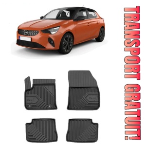 Opel Corsa-E F Din 03.2020 - Prezent, Hatchback , Set Covorase Auto Tip Tavita Premium 3D, din cauciuc