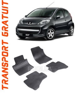 Peugeot 107, Hatchback, fabricat din 2005 - 06.2014, set covorase auto dedicate, din cauciuc 100% Premium accesorii pentru autoturismul tau - masina v157827
