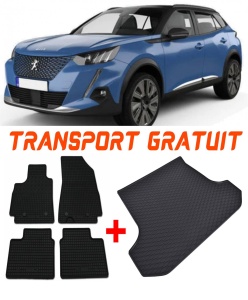 Peugeot 2008 Set Covorase + tavita portbagaj auto Peugeot 2008 I fabricatie 04.2013 - 12.2019, caroserie suv accesorii pentru autoturismul tau - masina v2384