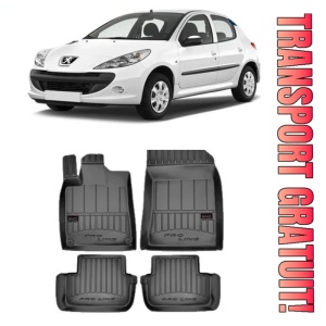 Peugeot 206, Hatchback, Din 1998 - 2010 , Set Covorase Auto Tip Tavita Premium 3D, din cauciuc